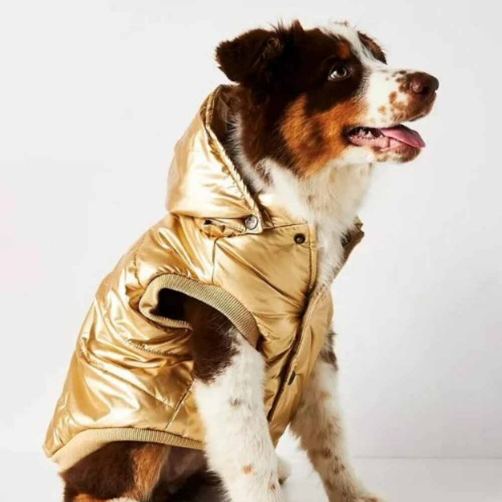 Found my Animal x Anthropologie Dog Puffer Coat with Removable Hood - Gold